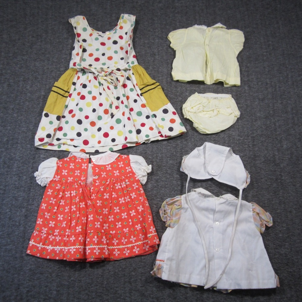 Vintage Baby Clothes Lot Outfit Cute Colorful Classic Heirloom Handmade 70s 80s - Picture 10 of 14